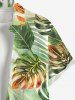 Chemise hawaïenne grande taille à imprimé feuilles tropicales et cocotiers, avec poches boutonnées, pour homme - Vert S