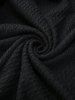 Manteau uni à capuche diable, manches évasées, fermeture éclair croisée, tricot torsadé, lacets, grande taille - Noir 1X | US 14-16