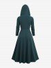 Manteau fendu à œillets et à capuche avec bordure en dentelle, grande taille - Vert profond 4X | US 26-28
