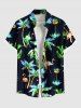 Matching Hawaii Shirt Shorts and Romper Plus Size Beach Outfit Coconut Tree Flamingo Print For Couples -  