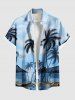 Coconut Tree Seascape Ombre Sky Print Plus Size Matching Hawaii Beach Outfit For Couples -  