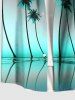 Tenue de plage hawaïenne assortie grande taille à imprimé ombré cocotier pour couples - Vert 