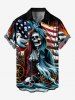 Skull Anchor Rudder Ghost Patriotic American Flag Cruise Print Plus Size Matching Outfit For Couples -  