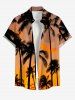 Tenue de plage hawaïenne assortie grande taille à imprimé cocotier et crépuscule pour couples - Orange 