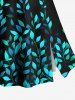 Vine Leaf Print Plus Size Matching Hawaii Beach Outfit For Couples -  