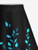 Vine Leaf Print Plus Size Matching Hawaii Beach Outfit For Couples -  