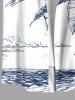 Patriotic American Flag Tropical Leaf Coconut Tree Print Plus Size Matching Hawaii Beach Outfit For Couples -  