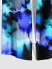 Maillot de bain imprimé tie-dye ombré en spirale, grande taille, tenue de plage hawaïenne assortie pour couples - Bleu Ciel 