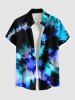 Maillot de bain imprimé tie-dye ombré en spirale, grande taille, tenue de plage hawaïenne assortie pour couples - Bleu Ciel 
