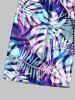 Plus Size Tropical Leaf Print Hawaii Beach Shorts For Men -  