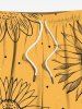 Plus Size Sunflowers Dots Print Hawaii Beach Shorts For Men -  
