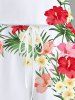 Plus Size Tropical Leaf Hibiscus Flowers Print Cinched Hawaii Romper -  