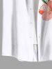 Chemise hawaïenne grande taille pour homme, imprimée de fleurs d'hibiscus et de feuilles tropicales, avec boutons et poche. - Blanc 6XL