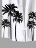 Chemise hawaïenne grande taille à boutons et poches, imprimé cocotier et soleil, pour homme - Blanc 6XL