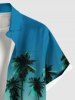 Chemise hawaïenne grande taille à imprimé cocotier ombré et boutons avec poches pour homme - Vert 3XL