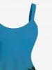 Plus Size Coconut Tree Ombre Print Hawaii Tank Dress -  