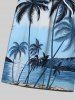 Plus Size Coconut Tree Sea Plane Print Hawaii Drawstring Beach Shorts For Men -  