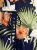 Combinaison hawaïenne grande taille à imprimé feuilles tropicales et fleurs d'hibiscus avec cordon de serrage et poches - Noir 6X