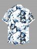 Tenue de plage hawaïenne assortie grande taille à imprimé fleurs et oiseaux pour couples - Bleu 