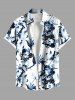Tenue de plage hawaïenne assortie grande taille à imprimé fleurs et oiseaux pour couples - Bleu 