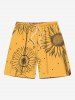 Sunflowers Dots Print Plus Size Matching Hawaii Beach Outfit For Couples -  