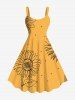 Sunflowers Dots Print Plus Size Matching Hawaii Beach Outfit For Couples -  