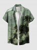 Tenue de plage hawaïenne assortie grande taille à imprimé cocotier et vagues pour couples - Vert 
