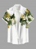 Tropical Leaf Hibiscus Flowers Print Plus Size Matching Hawaii Beach Outfit For Couples -  