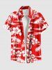 Tropical Leaf Hibiscus Flowers Coconut Tree Print Plus Size Matching Hawaii Beach Outfit For Couples -  