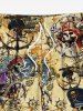 Plus Size Skull Pirate Ship Rudder Map Print Hawaii Beach Shorts For Men -  
