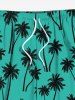 Short de plage hawaïen grande taille à imprimé cocotiers pour homme - Vert 4XL