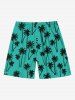 Short de plage hawaïen grande taille à imprimé cocotiers pour homme - Vert 5XL