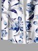 Chemise hawaïenne grande taille à imprimé fleurs et feuilles, avec poches et boutons, pour homme - Blanc 2XL