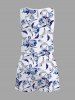 Combinaison hawaïenne cintrée à imprimé fleurs et feuilles grande taille - Blanc 1X