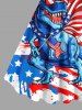 Plus Size Patriotic American Flag Dinosaur Print Tank Dress -  