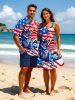 Plus Size Patriotic American Flag Dinosaur Print Tank Dress -  