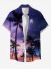 Coconut Tree Ombre Galaxy Dusk Print Plus Size Matching Hawaii Beach Outfit For Couples -  