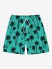 Tenue de plage hawaïenne assortie grande taille à imprimé cocotier pour couples - Vert 
