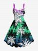 Coconut Tree Ombre Colorblock Print Plus Size Matching Hawaii Beach Outfit For Couples -  
