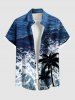 Coconut Tree Sea Waves Print Plus Size Matching Hawaii Beach Outfit For Couples -  