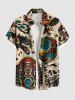 Tenue de plage hawaïenne assortie grande taille pour couples, motif cocotier, hibiscus, crâne, feu, flamme, aigle - café lumière 