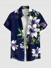 Matching Hawaii Shirt Short and Romper Plus Size Beach Outfit Lily Flower Leaf Print For Couples -  