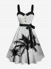 Ombre Sky Coconut Tree Print Plus Size Matching Hawaii Beach Outfit For Couples -  