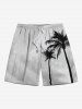 Ombre Sky Coconut Tree Print Plus Size Matching Hawaii Beach Outfit For Couples -  
