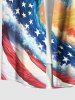 Patriotic American Flag Sea Waves Ombre Sky Print Plus Size Matching Hawaii Beach Outfit For Couples -  