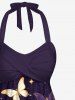 Butterfly Stars Galaxy Print Shirt Swimsuit Plus Size Matching Hawaii Beach Outfit For Couples -  