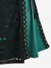 Plus Size Gothic Skull Mesh Overlay Lace Up Layered A Line Dress -  