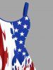 Plus Size Patriotic American Flag Paint Brushing Print Tank Dress -  