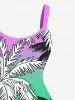 Plus Size Coconut Tree Ombre Colorblock Print Hawaii Tank Dress -  