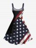 Robe débardeur grande taille à imprimé aigle et drapeau américain patriotique - Noir XS